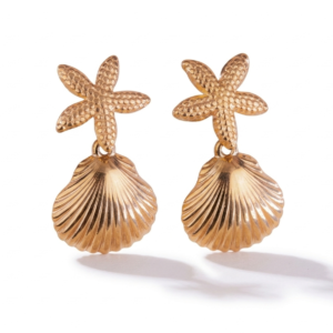 Aretes Conchas Estrellas Ref: B1224