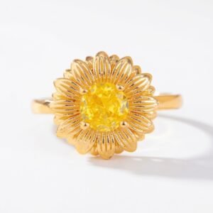 Anillo Girasol Ámbar